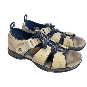 Foot Joy Green Joy Women’s Tan Beige Size 9 Hook and Loop Golfing Sandals Cleat